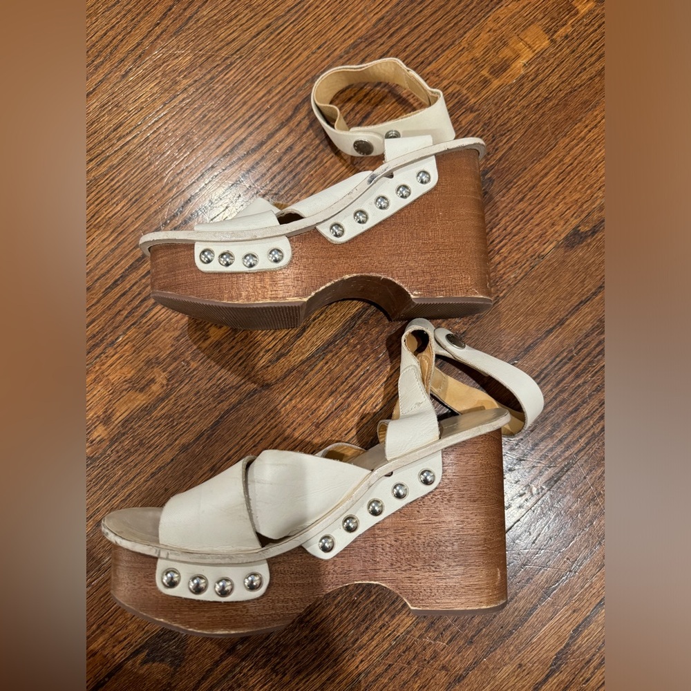 Rag & Bone Hester Platform Sandals, Ivory, Size 37.5